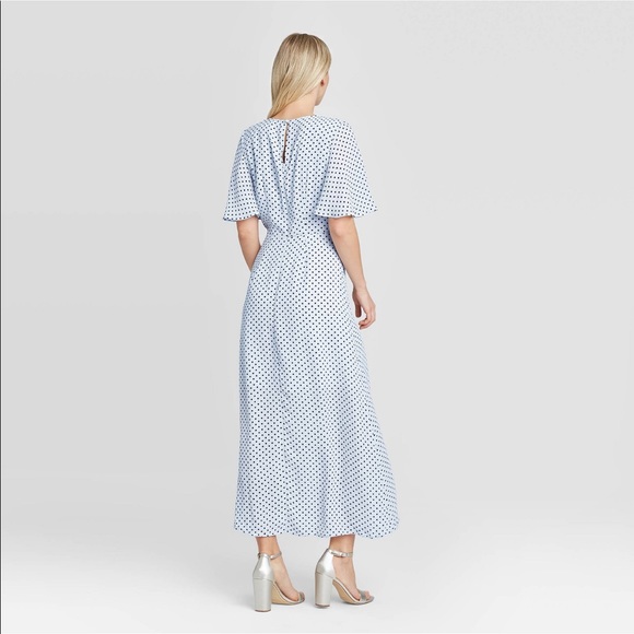 Who What Wear Light Blue Polkadot Dress - Picture 2 of 4